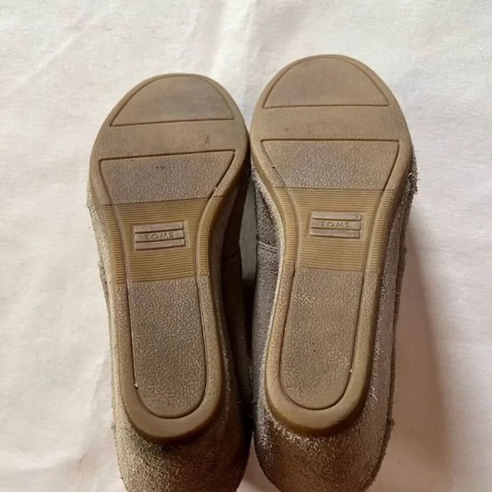 Toms Suede Desert‎ Bootie Lace Up Wedge Ankle Heel Boots Sz 8 - Picture 6 of 8